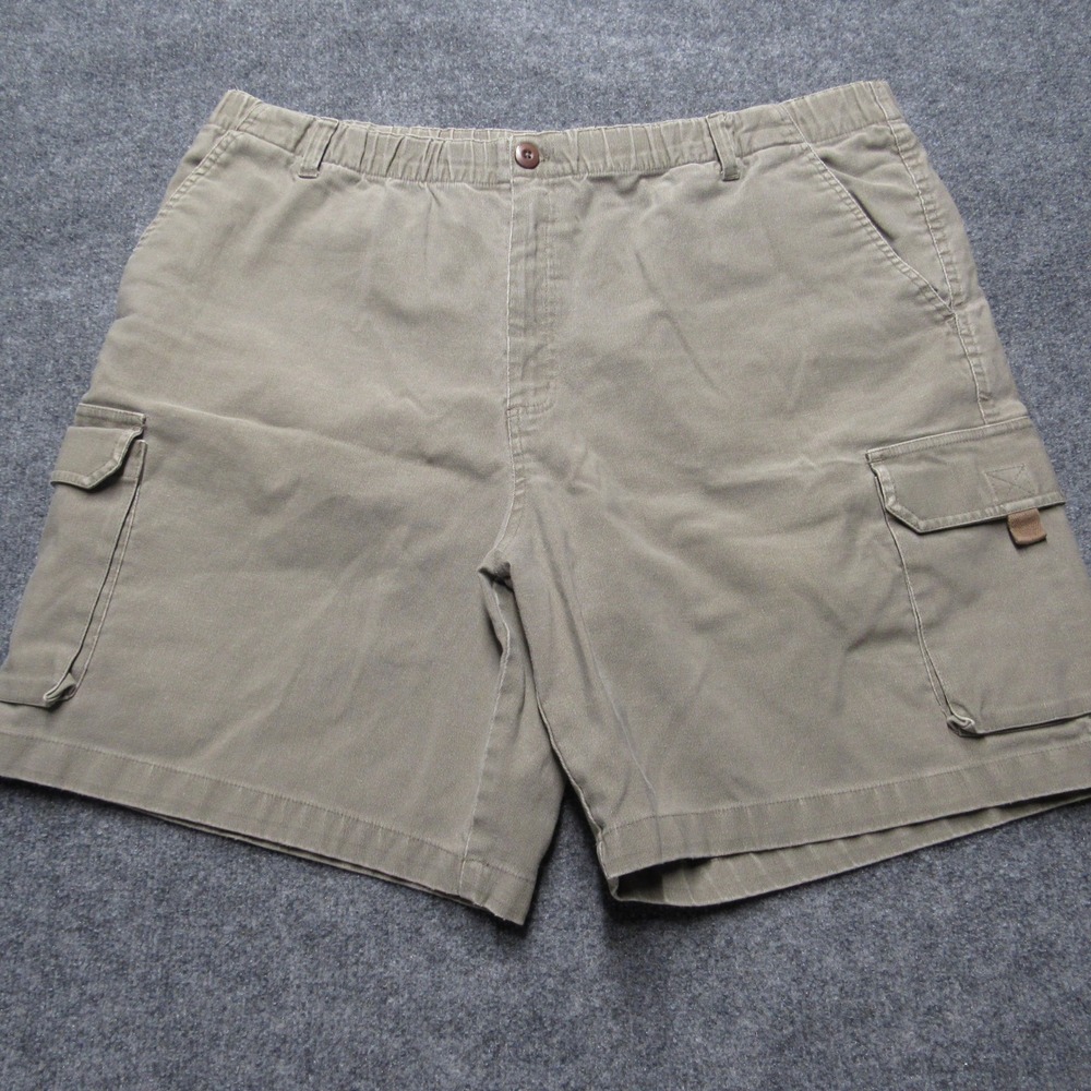 Big Dogs Mens Khaki Tan Corduroy Cargo Shorts Elastic Waist Size 1X